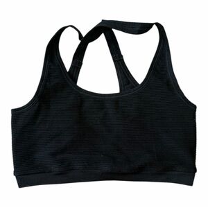 NUX Active Black Ribbed Sports Bra Women’s Size Small Activewear Gym